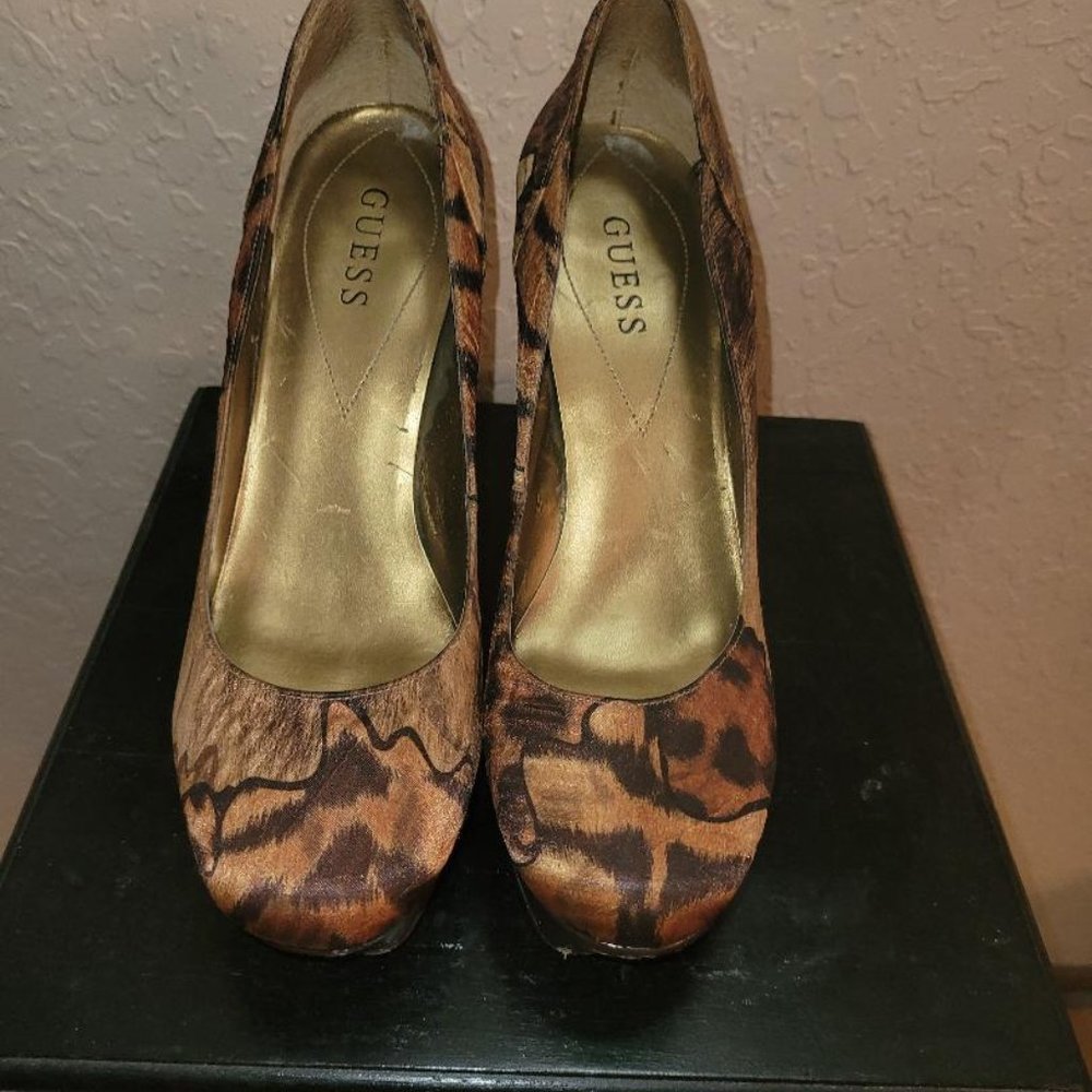 Guess golden brown high heels